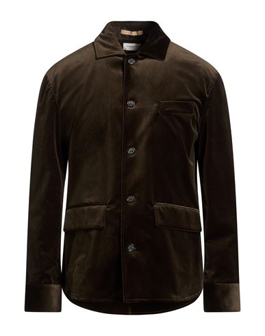 Man Jacket Dark green Size 36 Cotton, Elastane