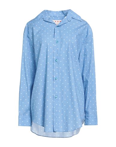 Woman Shirt Azure Size 2 Cotton