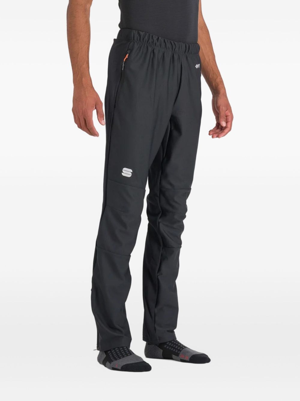 Elasticated-waist track pants - Black
