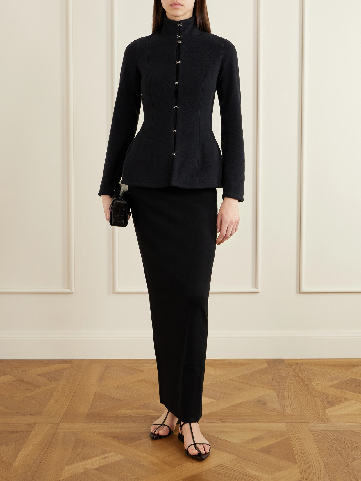 Paneled Fleece Jacket - Black
