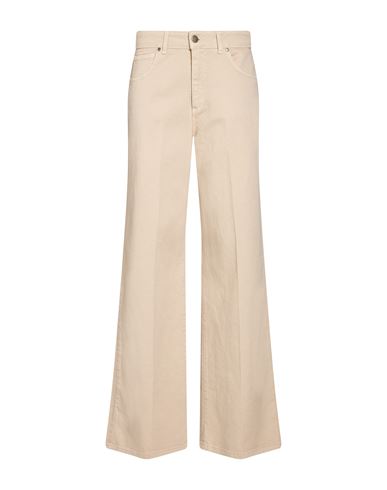 Woman Jeans Beige Size 8 Cotton, Elastane
