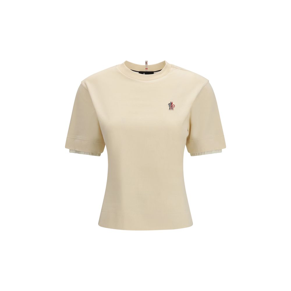 Logo-Embroidered Cotton T-Shirt — Beige