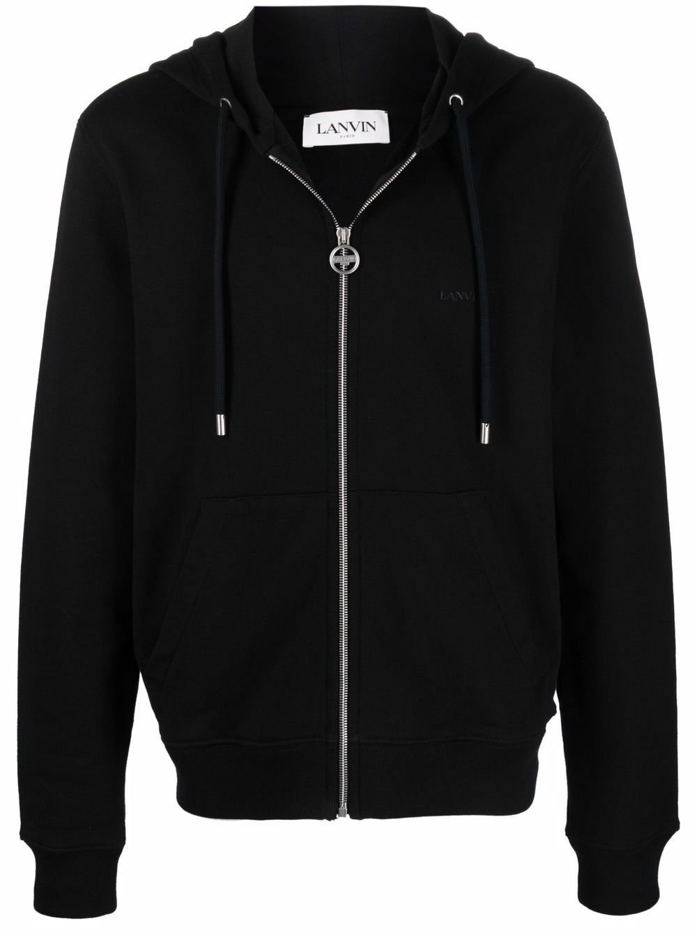 Embroidered logo hoodie - Black