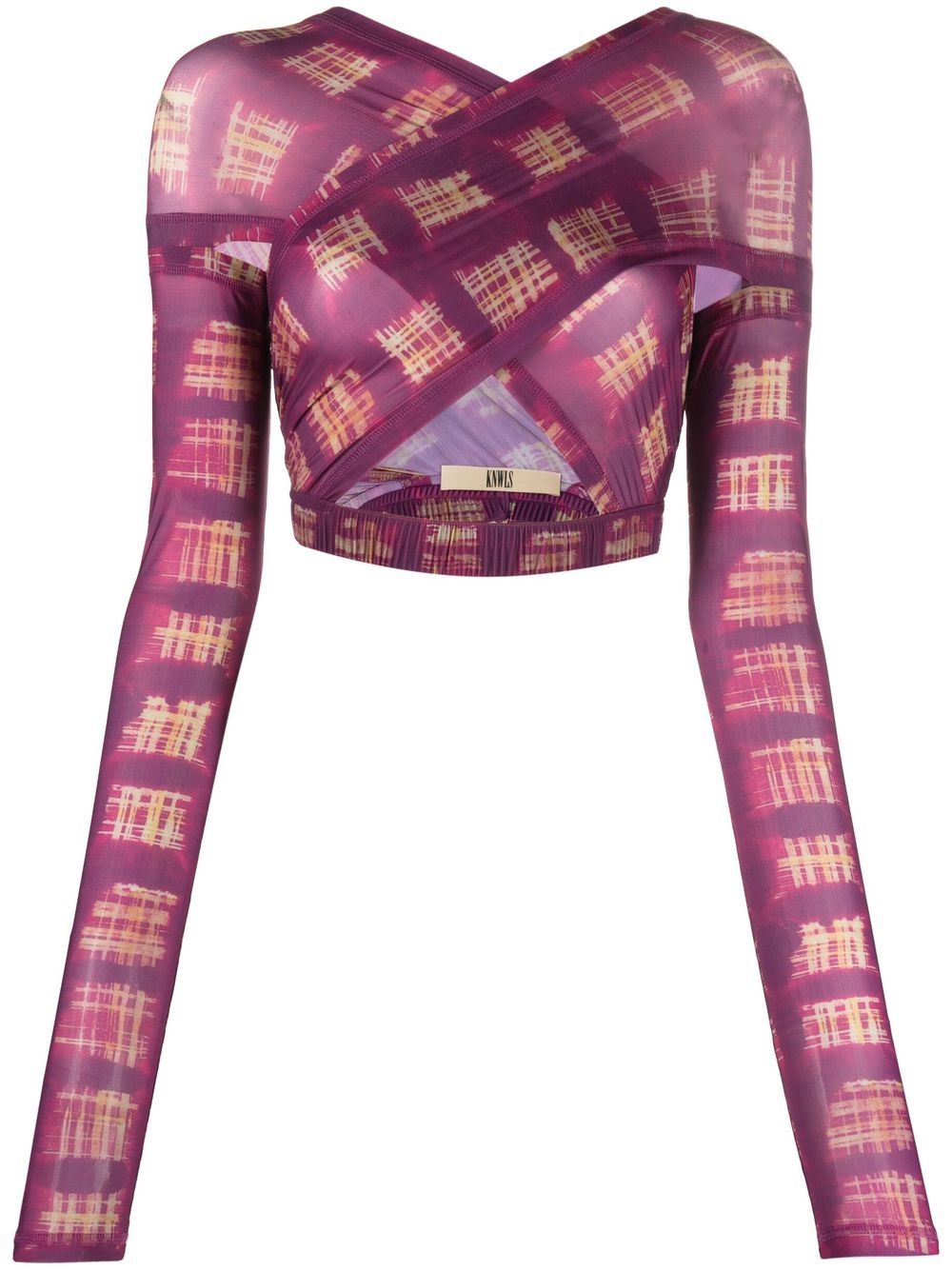 Crossover-strap crop top - Purple