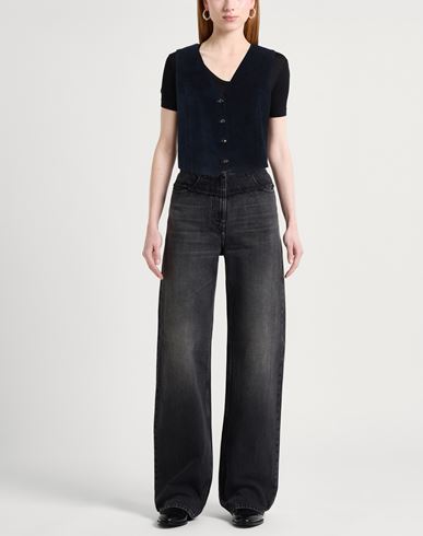 Woman Tailored Vest Midnight blue Size 10 Cotton, Polyester