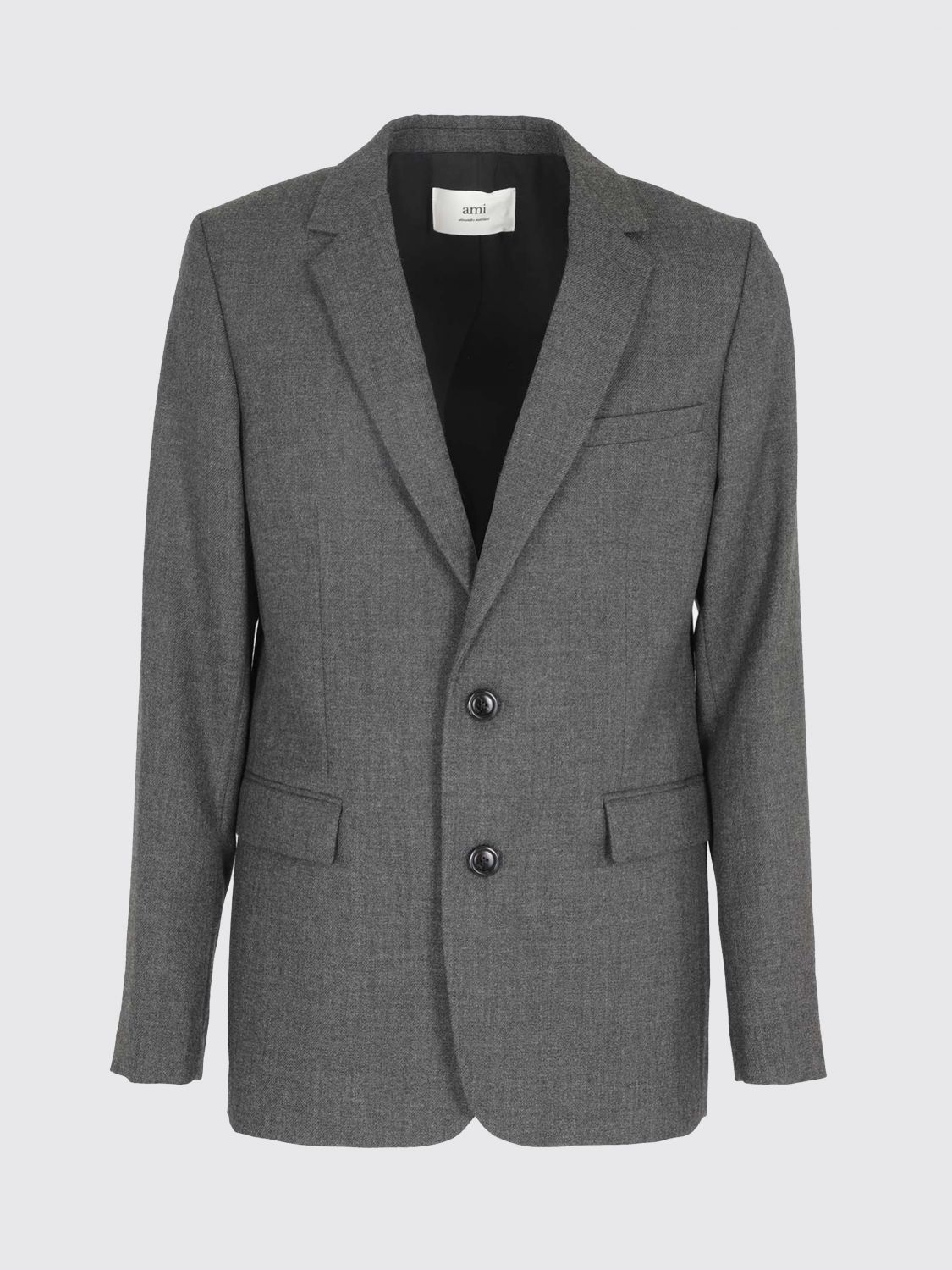 Single-breasted virgin wool blazer - Grey