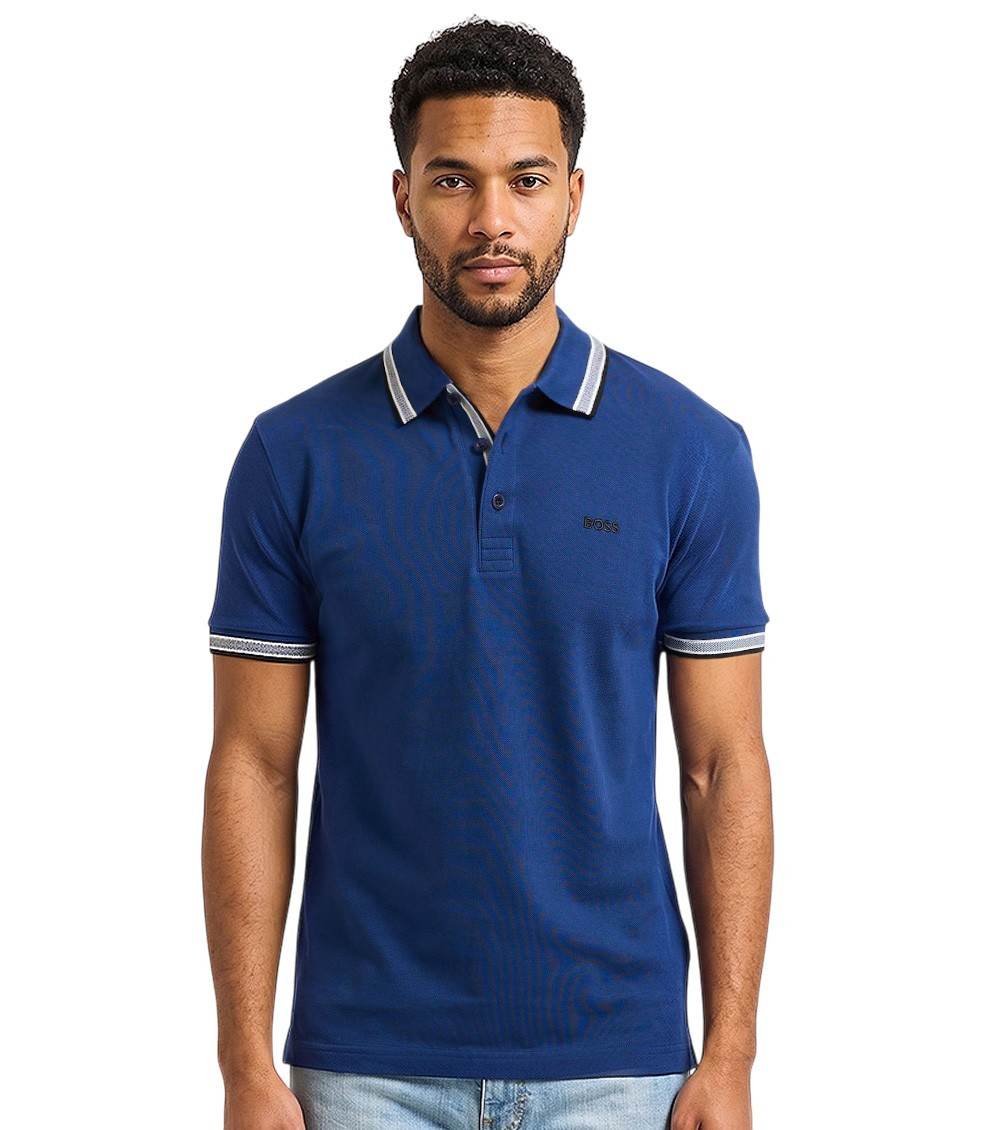 Blue Shirt Collar Polos
