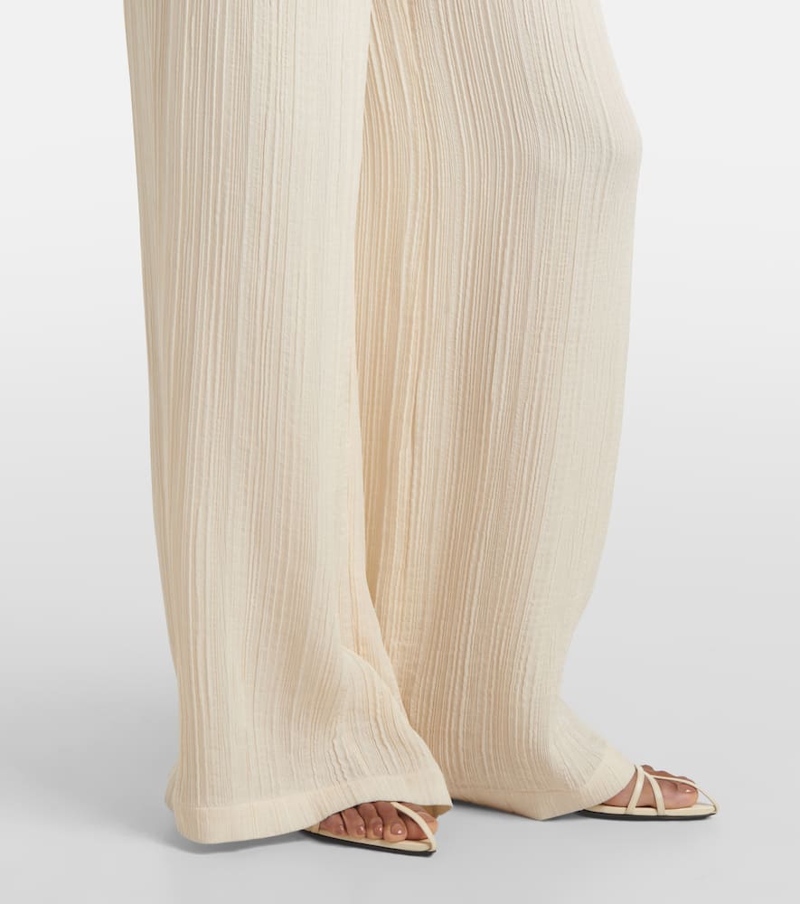Mawn pleated jacquard wide-leg pants