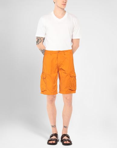 Man Shorts & Bermuda Shorts Orange Size 30 Cotton