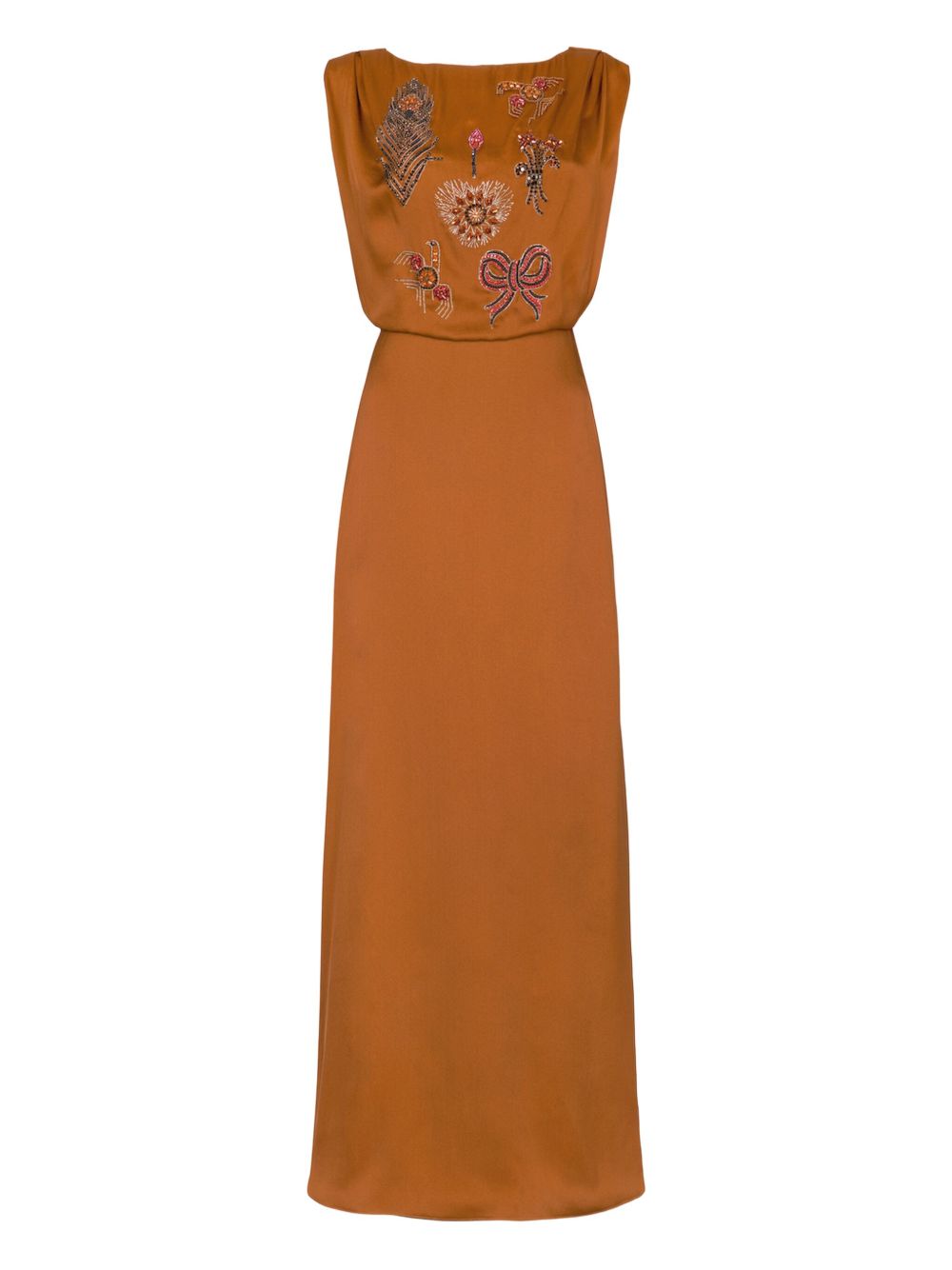 Temperley London Adalina beaded maxidress - Orange