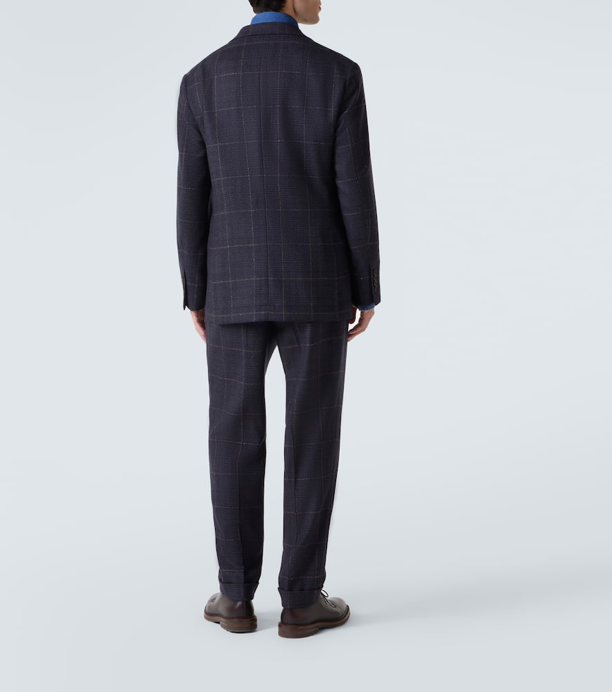 Checked cashmere and wool suit