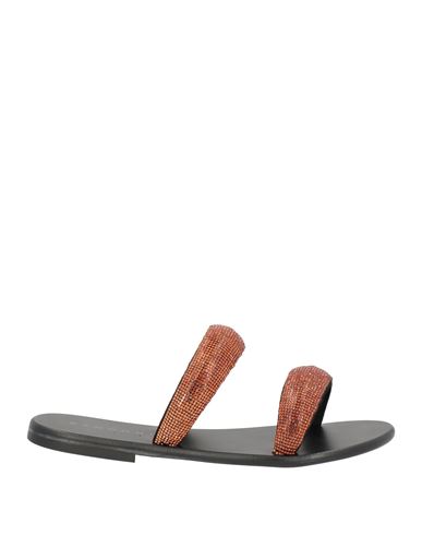 Woman Sandals Bronze Size 6 Textile fibers