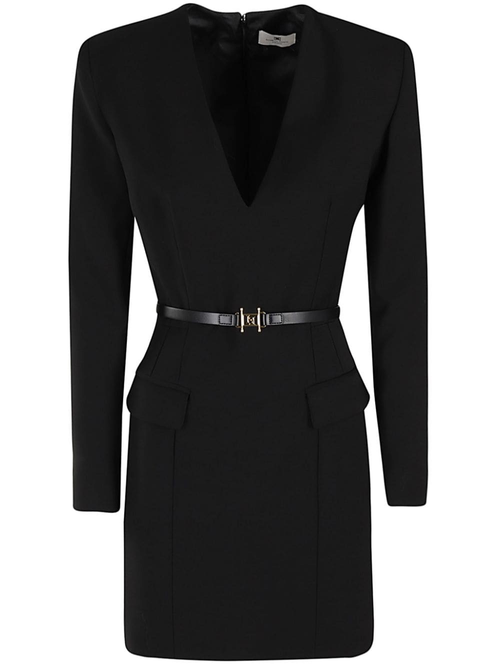 Belted mini dress - Black