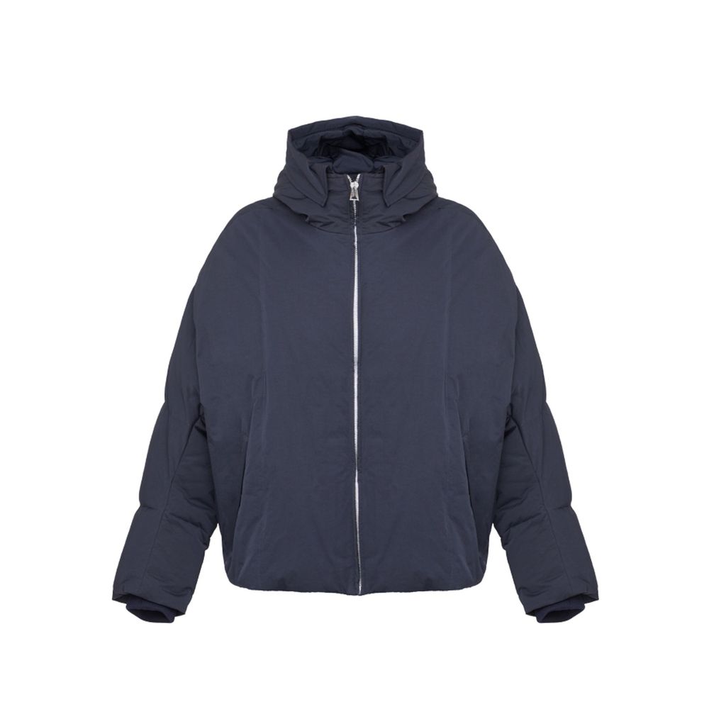 Hooded Polyamide Down Jacket — Navy
