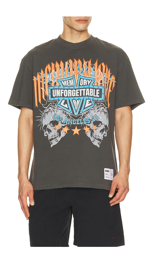 Memory Lane Unforgettable Shield Tee in Charcoal. - L also in M, S, XL/1X