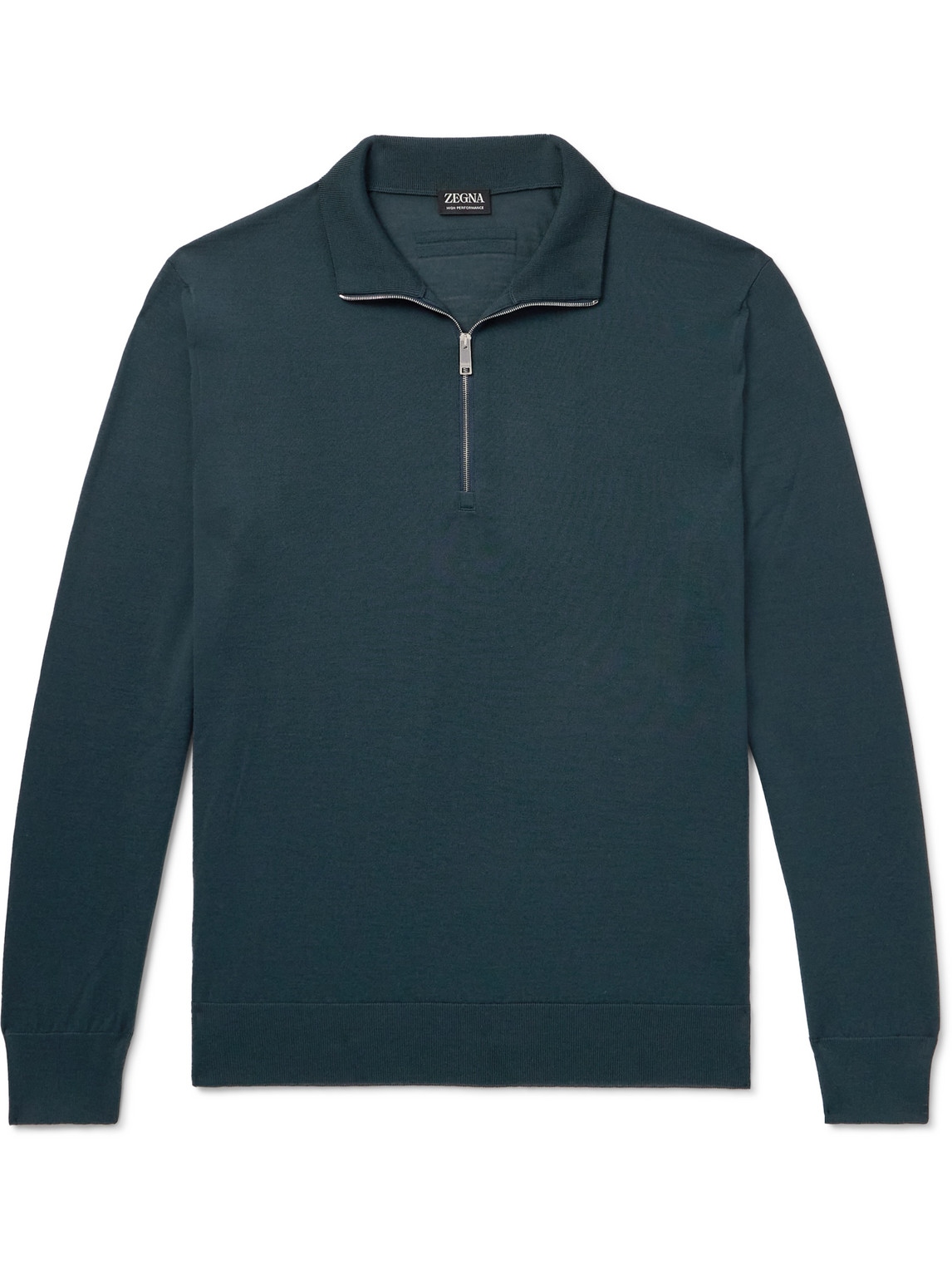 Slim-Fit Wool Half-Zip Sweater