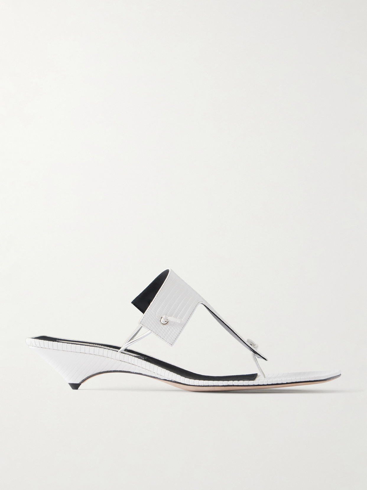 Edge T-strap 35 Lizard-effect Thongs - White