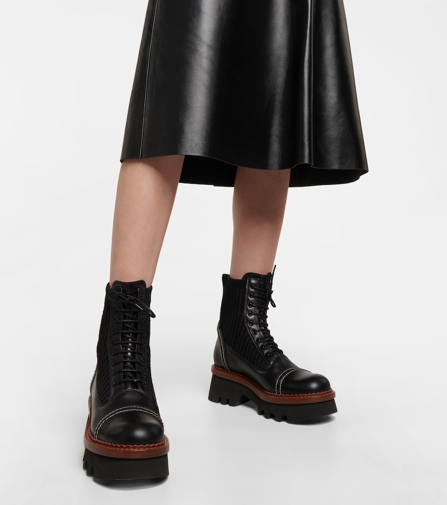 Owena leather lace-up boots