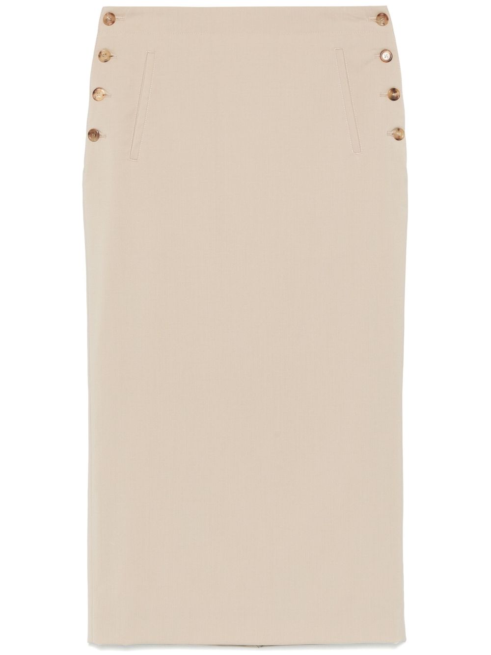 Virgin-wool midi skirt - Neutrals