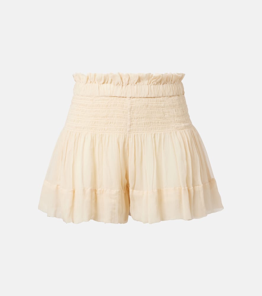 Maelly shirred silk shorts