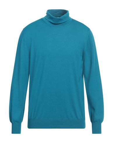 Lardini Man Turtleneck Turquoise Size 44 Wool
