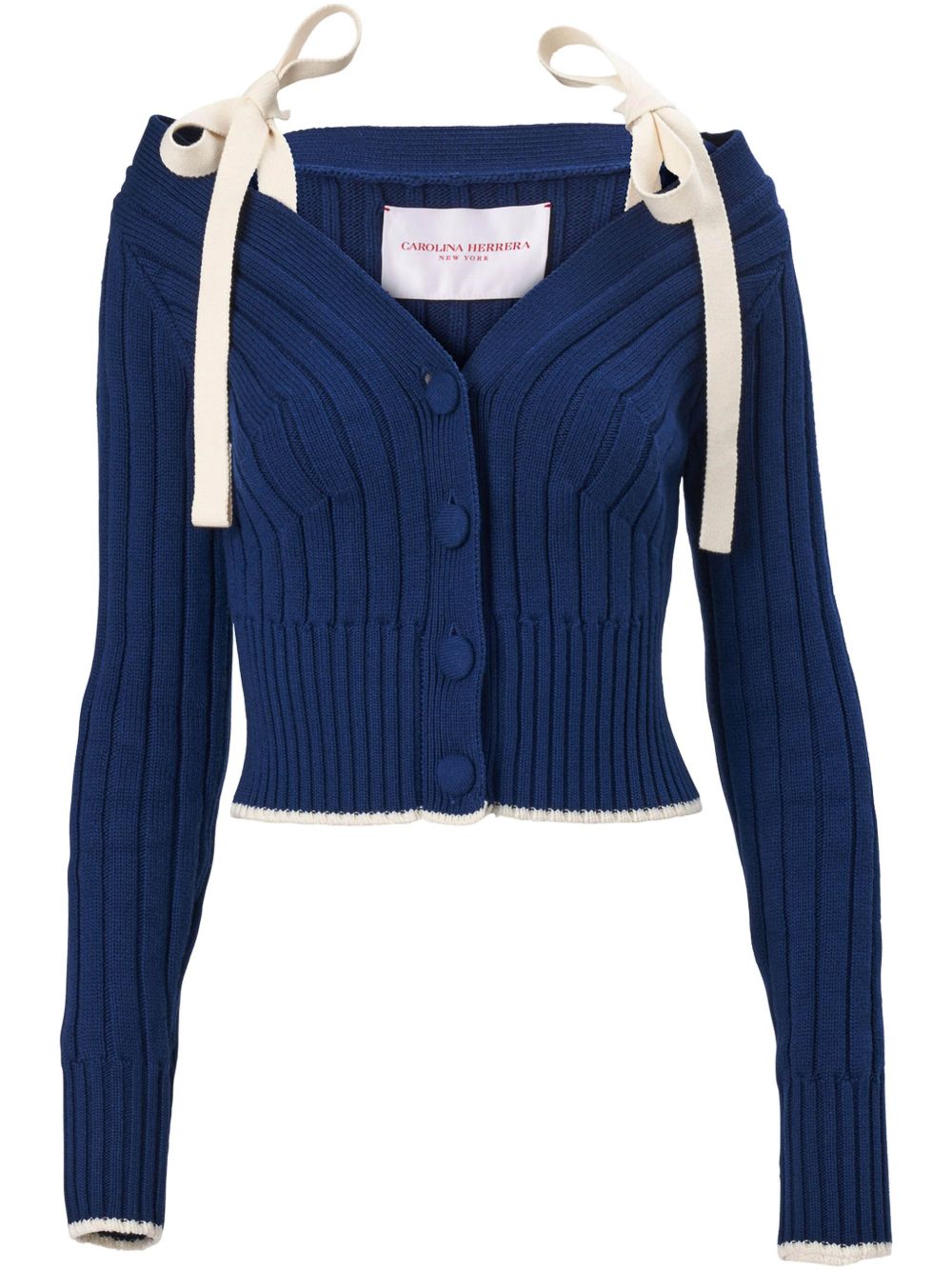 Carolina Herrera off-shoulder cardigan - Blue