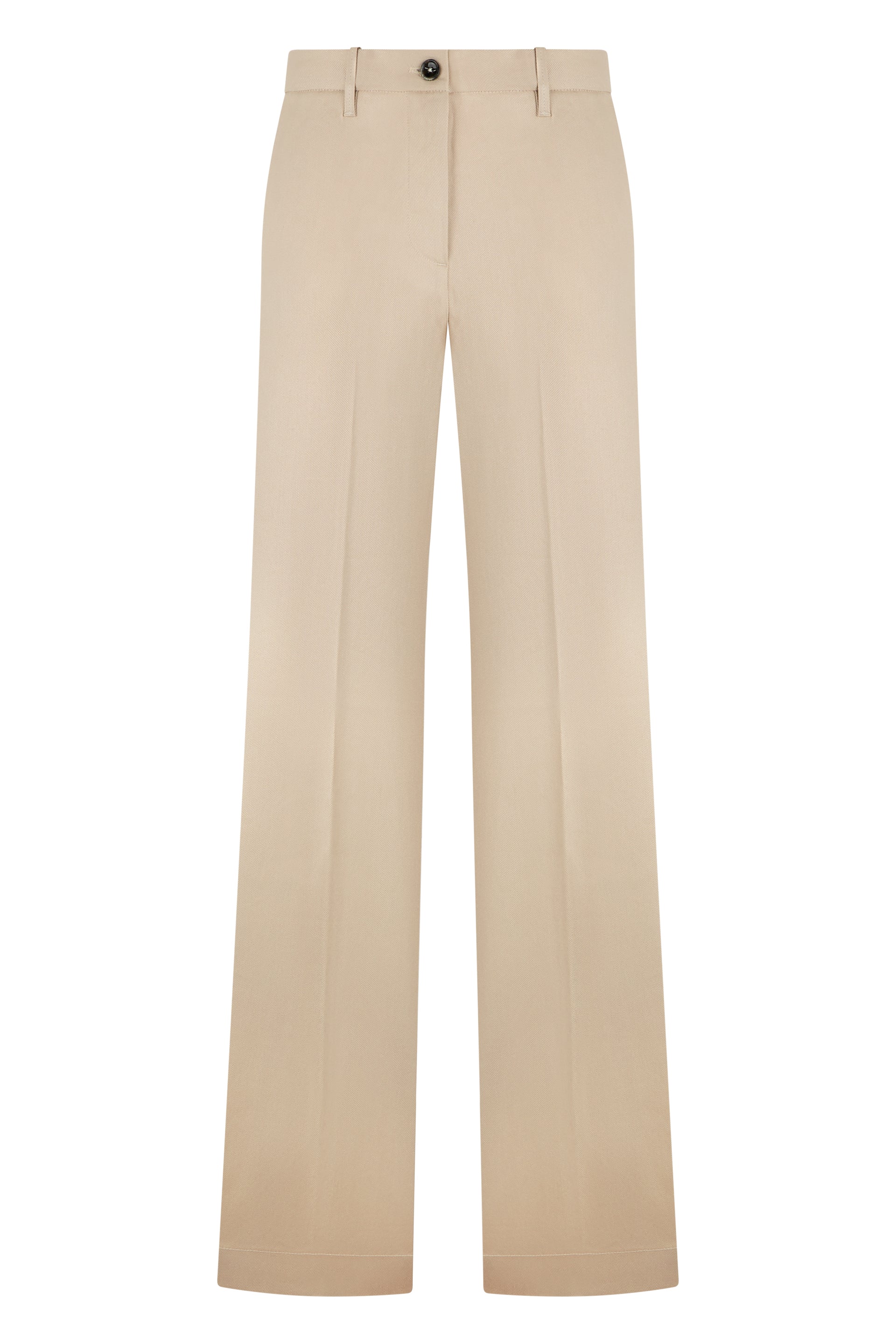 Linen-Cotton Straight-Leg Pants