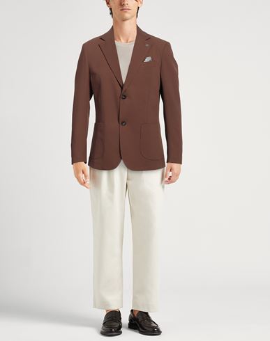 Man Blazer Brown Size 38 Polyester, Viscose, Elastane