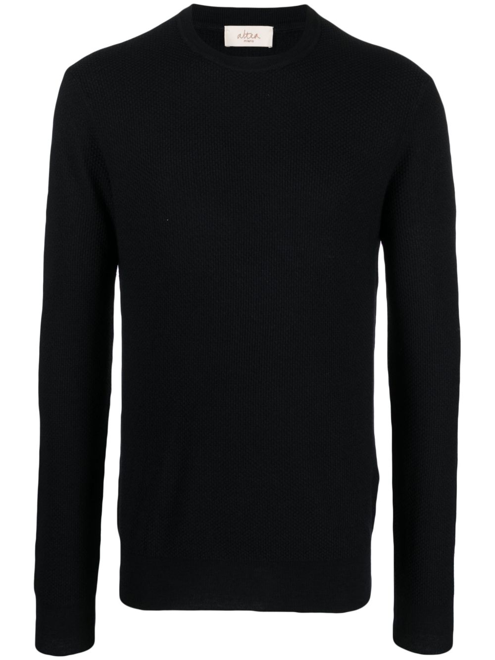 Cew-neck virgin-wool jumper - Black