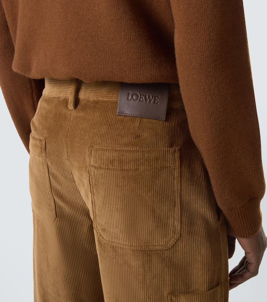 Cotton corduroy wide-leg pants