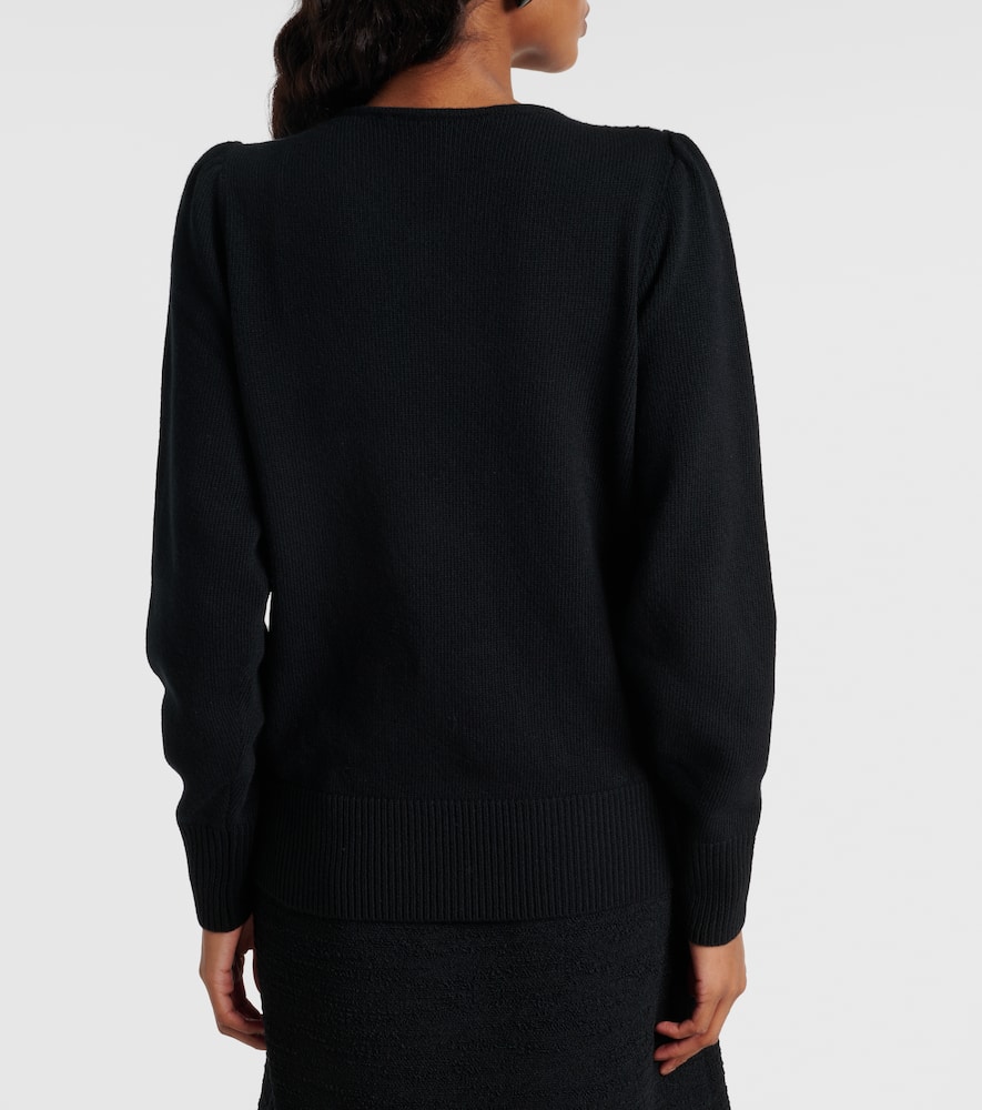 Bow-detail virgin wool sweater