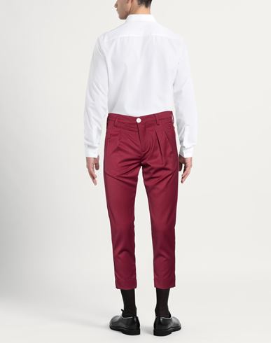 Man Pants Burgundy Size 28 Polyester, Wool, Elastane