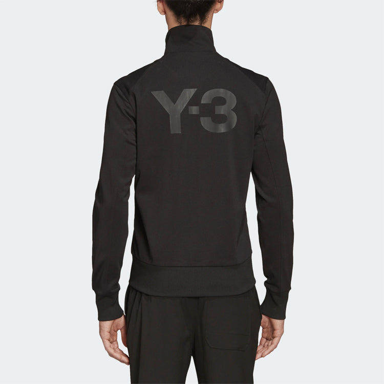 Men's Y-3 Printing Logo Stand Collar Zipper Long Sleeves Jacket Black