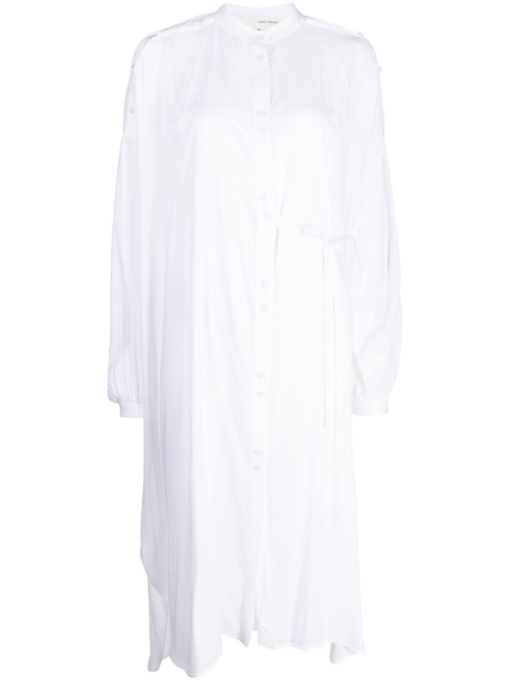 Long-sleeve button-up dress - White