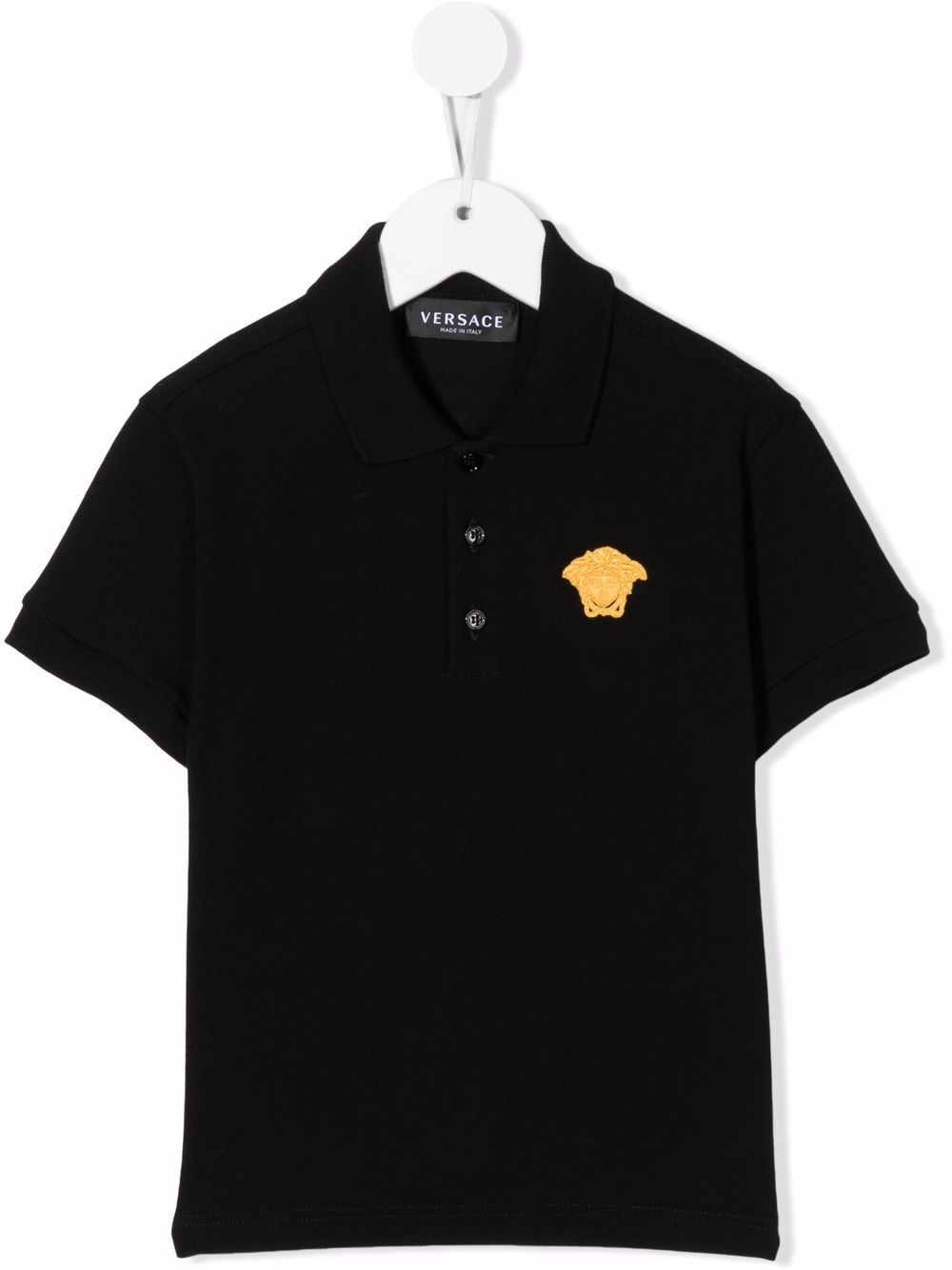 Medusa embroidered polo shirt - Black