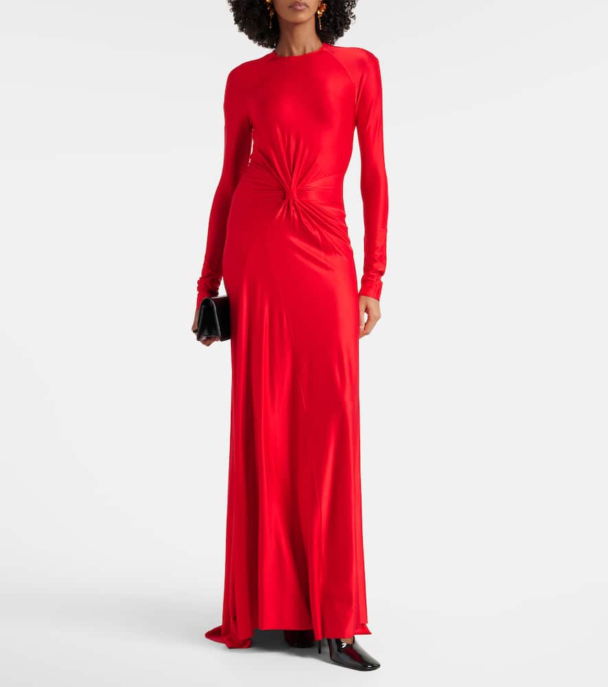 Gathered jersey maxi dress