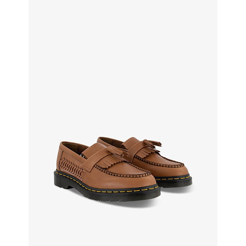 Mens British Tan Adrian Woven Leather Loafers