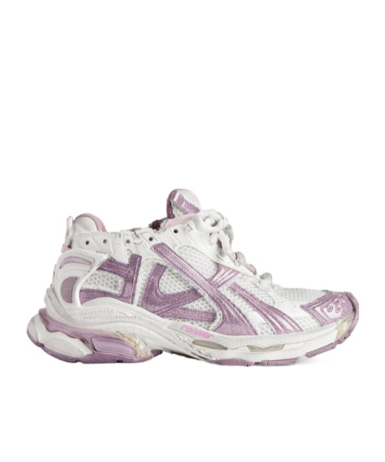 Women's Runner Glitter Sneaker in White/lilac/pink