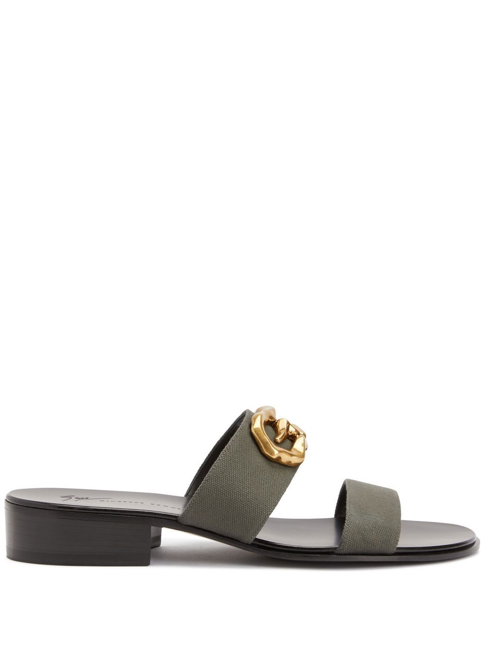 Gregorie logo-plaque sandals - Black