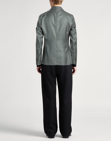 Man Blazer Dark green Size 40 Virgin Wool, Silk, Linen