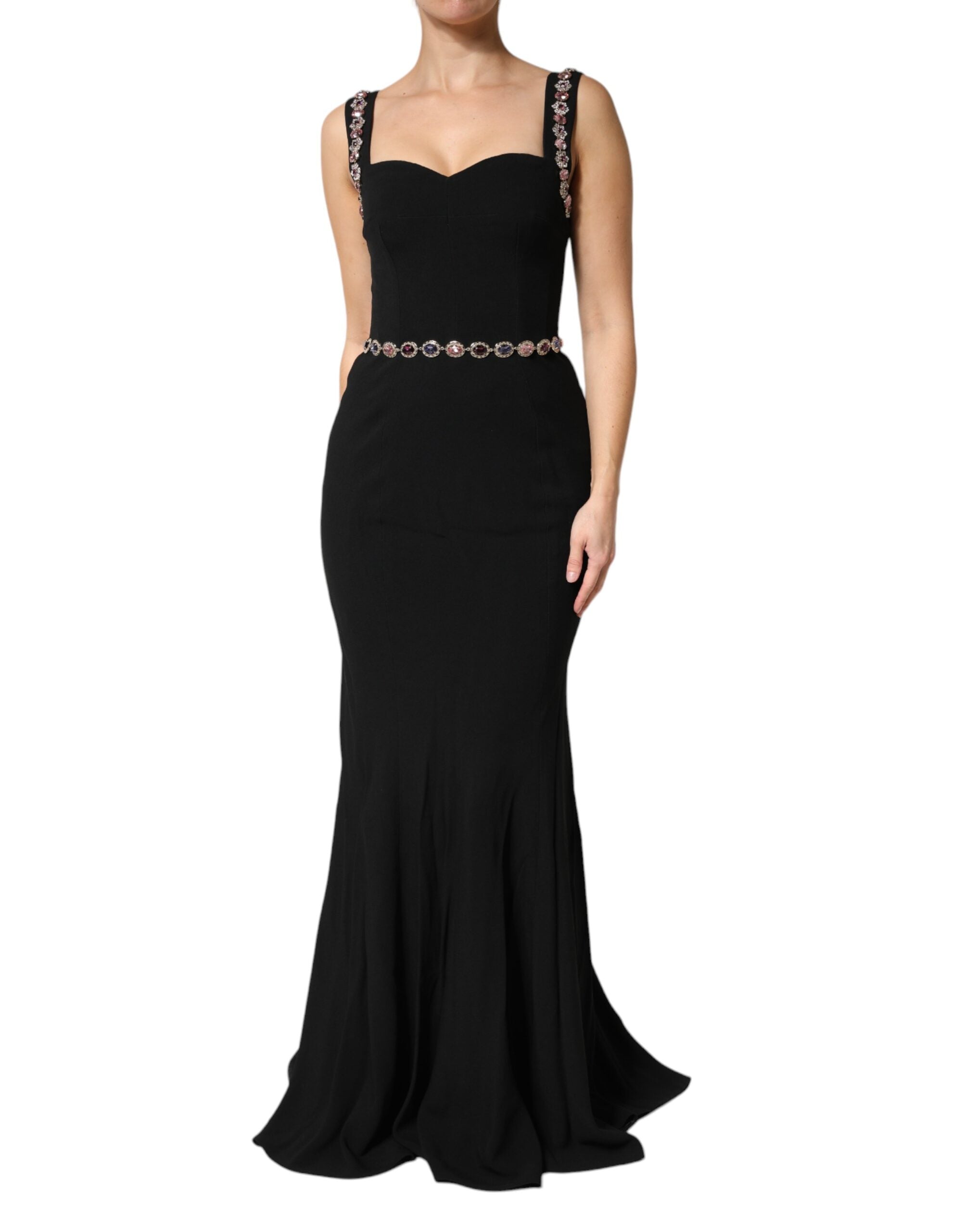 Embellished Sheath-to-Mermaid Dress — Black