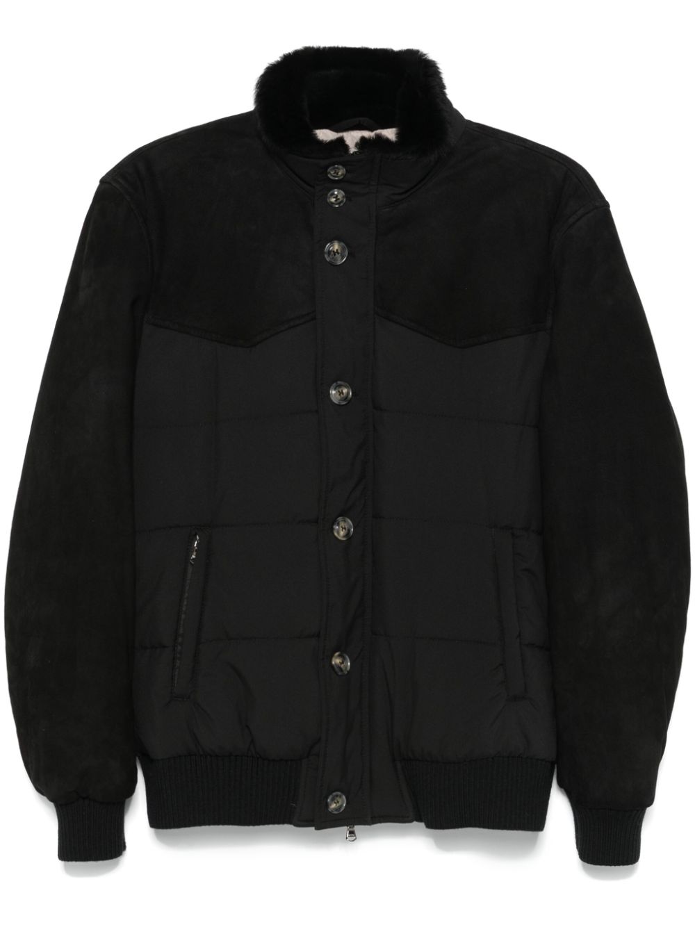 Mock-neck puffer jacket - Black