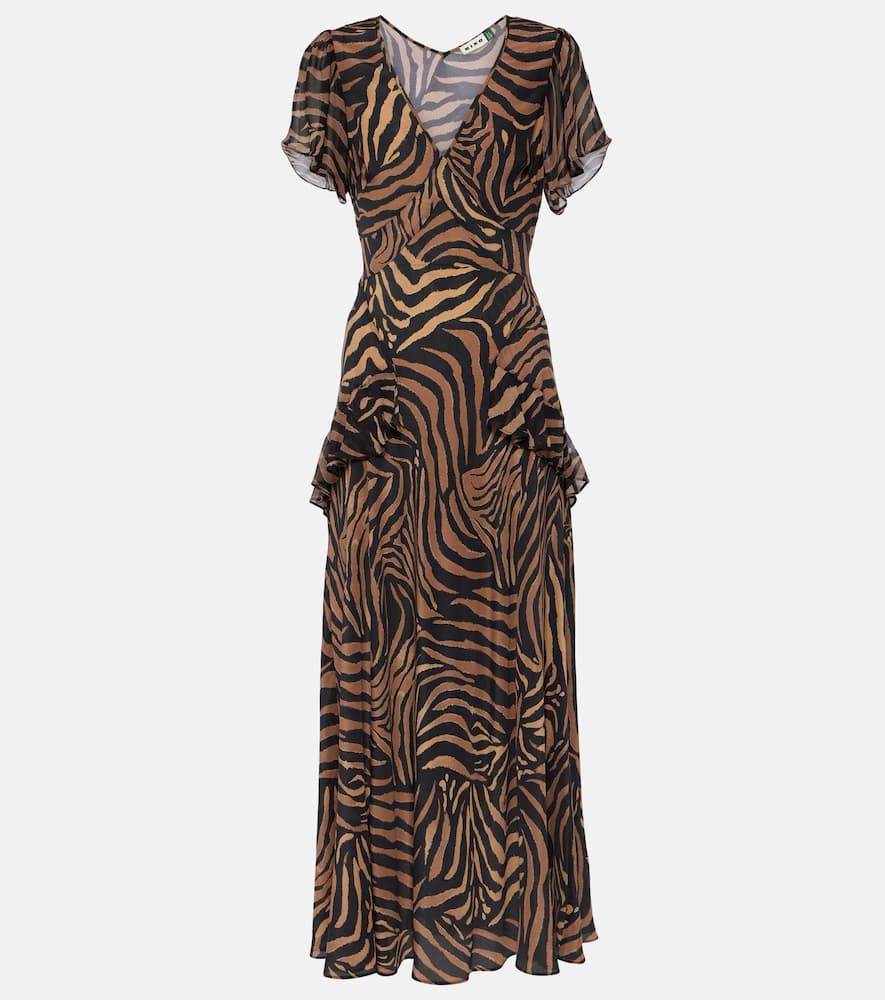 Rixo Evie printed silk midi dress
