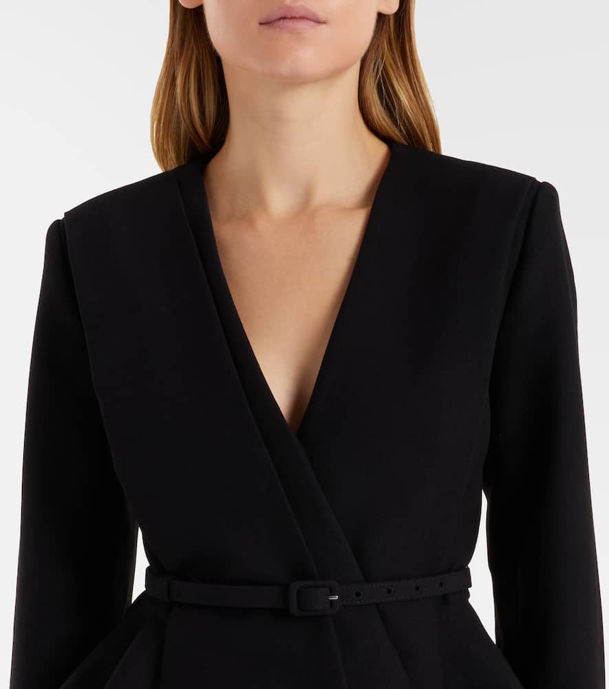 Asymmetric draped crêpe blazer
