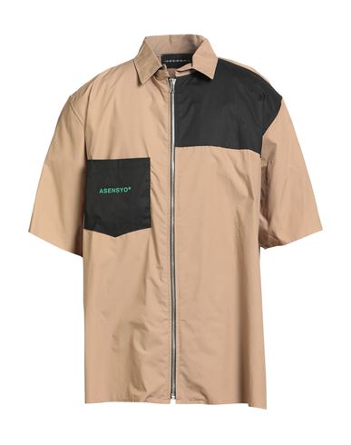 Man Shirt Sand Size L Cotton
