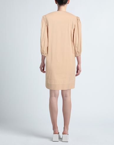 Woman Mini dress Beige Size 10 Cotton, Polyamide, Elastane