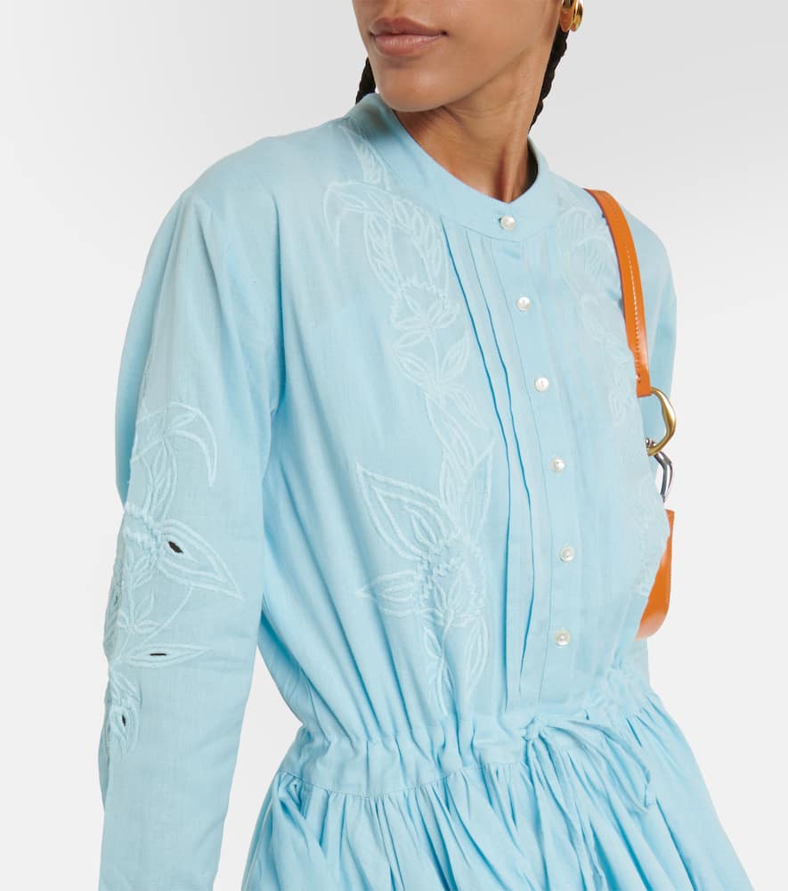 Juliet Dunn Embroidered cotton minidress