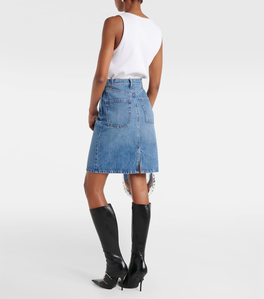 Denim pencil skirt