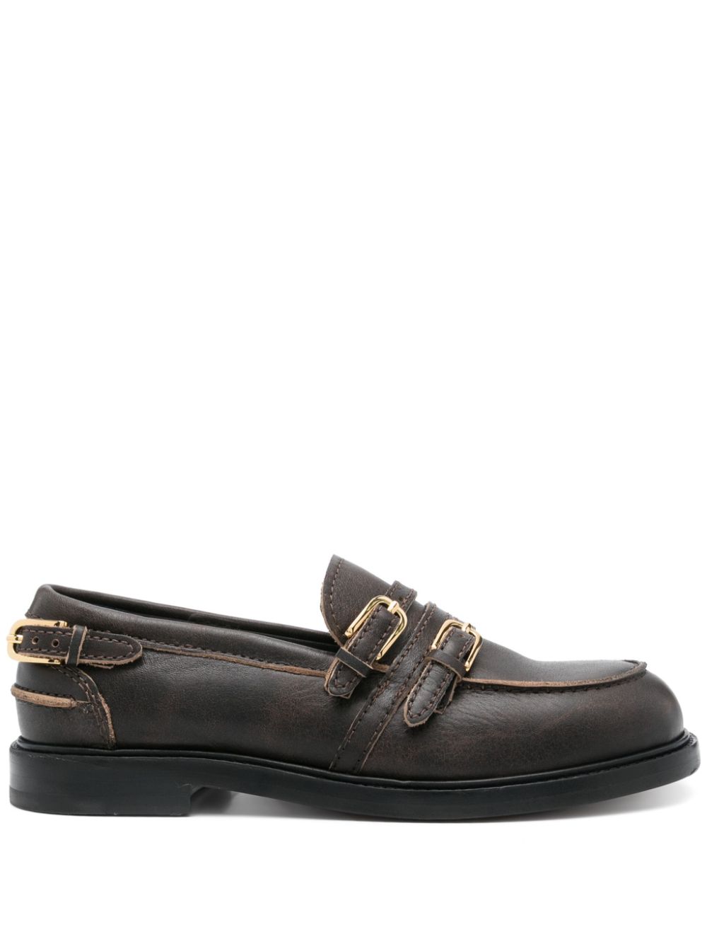 Buckle-detail loafers - Brown