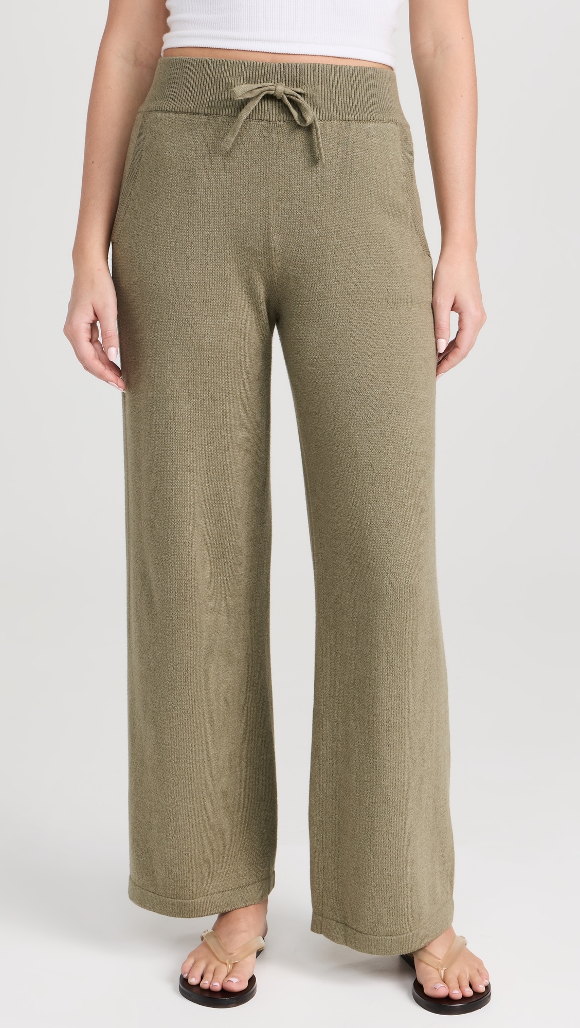 Recycled Sweater Pants Moss